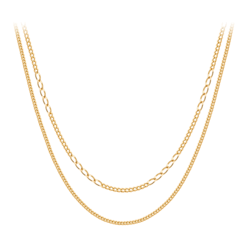 14k/18k 힙듀얼커브 두줄체인 목걸이