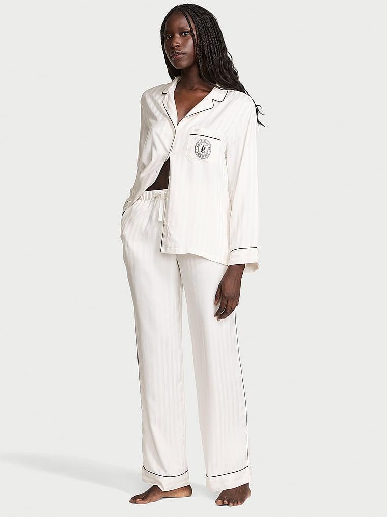 Glazed Satin Long Pajama Set