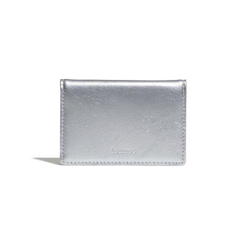 CRINKLE SOFT CARD CASE - SILVER