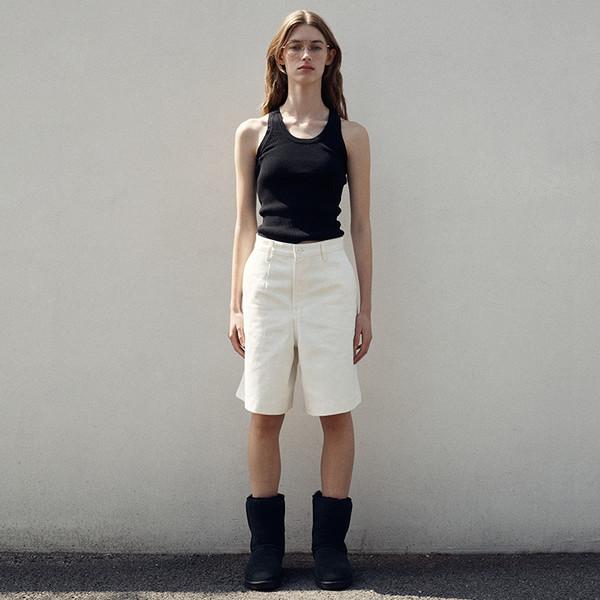 Bermuda Denim Pants White