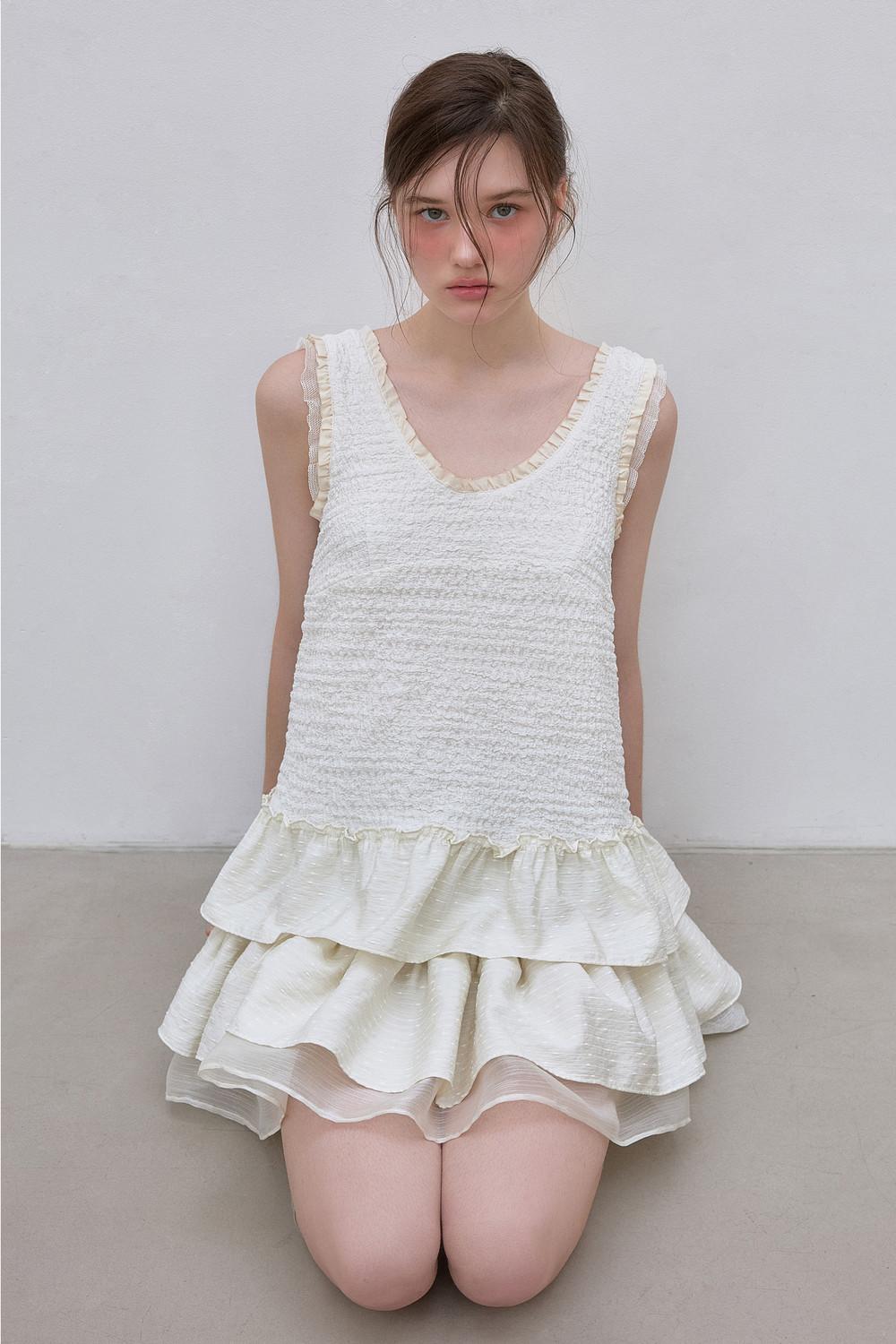 [SOLD OUT / 2nd Order] CANCAN LACE MINI OPS (CREAM)