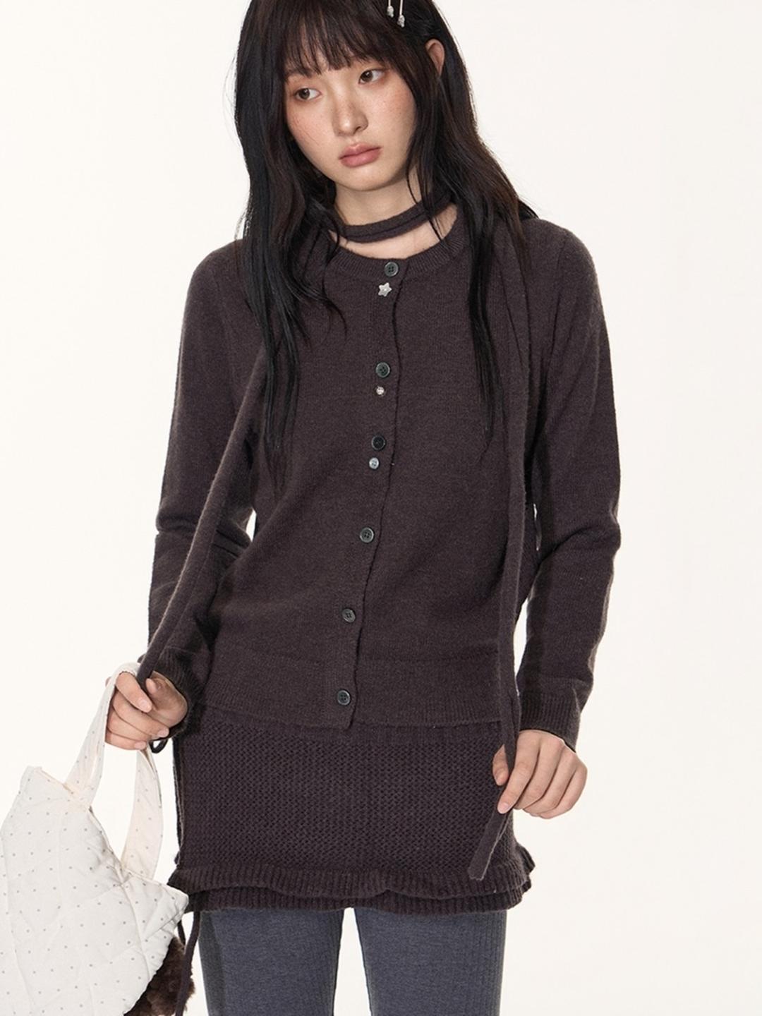 TAKEANAP Serene Tie Button Cardigan (2color)