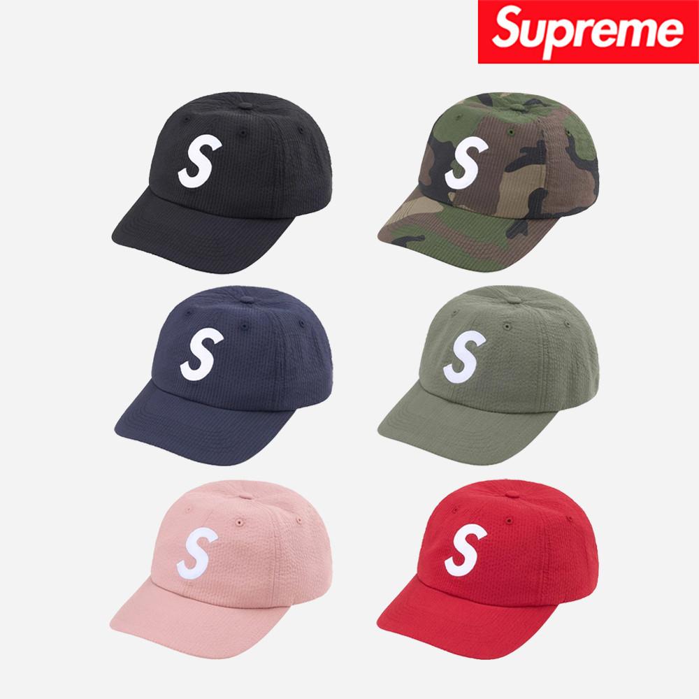슈프림 모자 시어서커 S 로고 6 패널 24SS