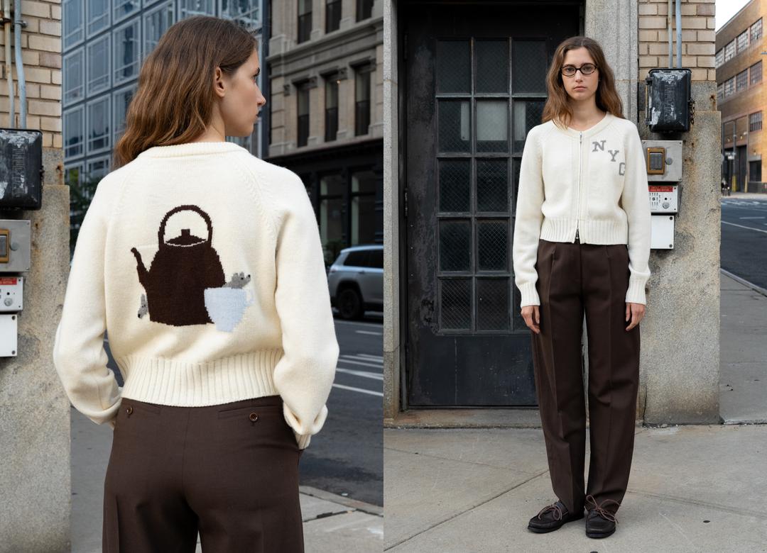 RATATOUILLE ZIP-UP CARDIGAN (IVORY)