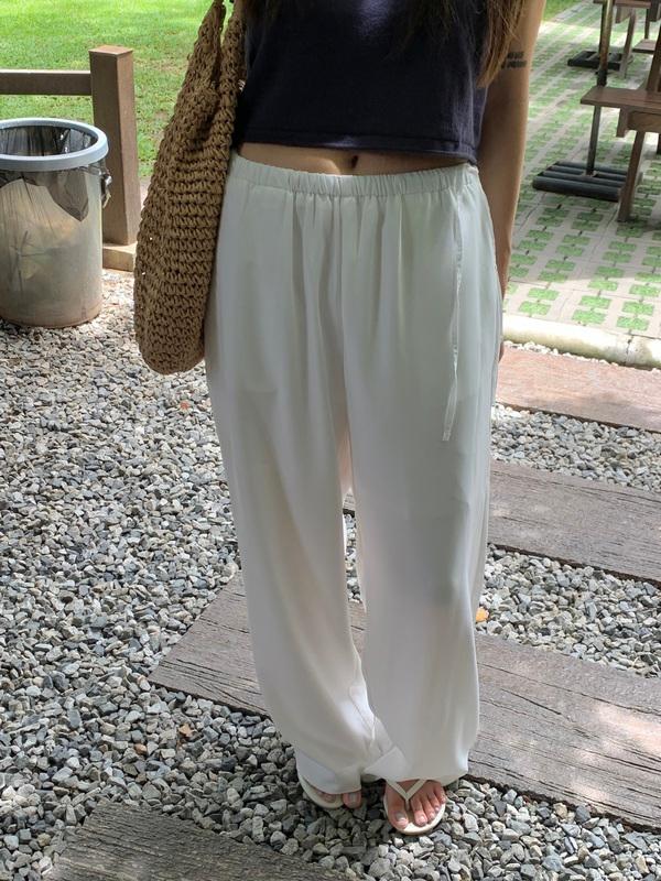 그랑블룸 [made] 당일배송/폰즈 배색끈 찰랑팬츠 (2color)