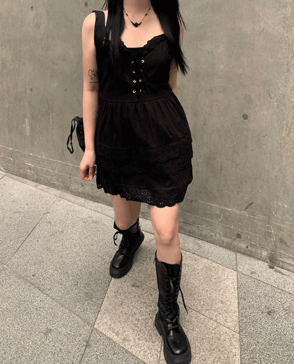 코르셋 펀칭 원피스