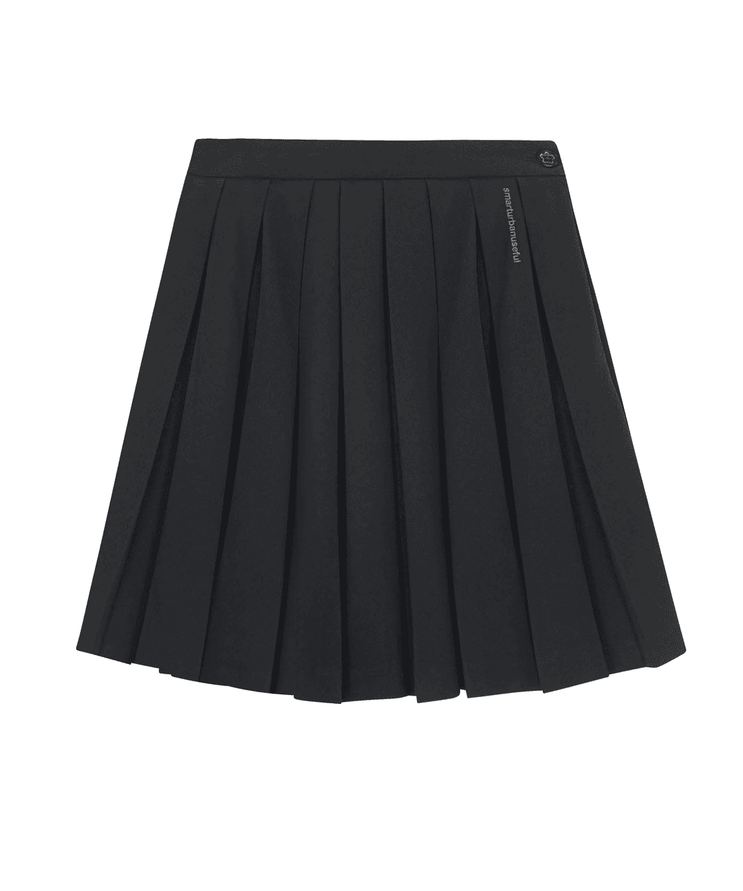 FLOWER PLEATED SKIRT BLACK