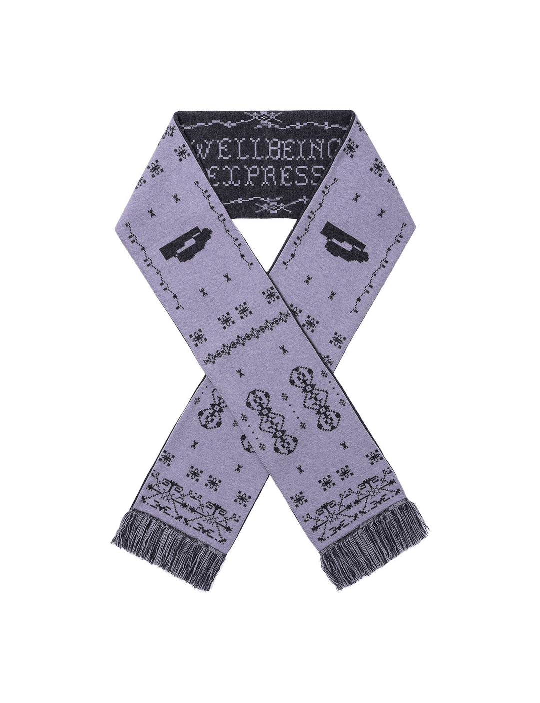 Wool Jacquard Muffler Violet