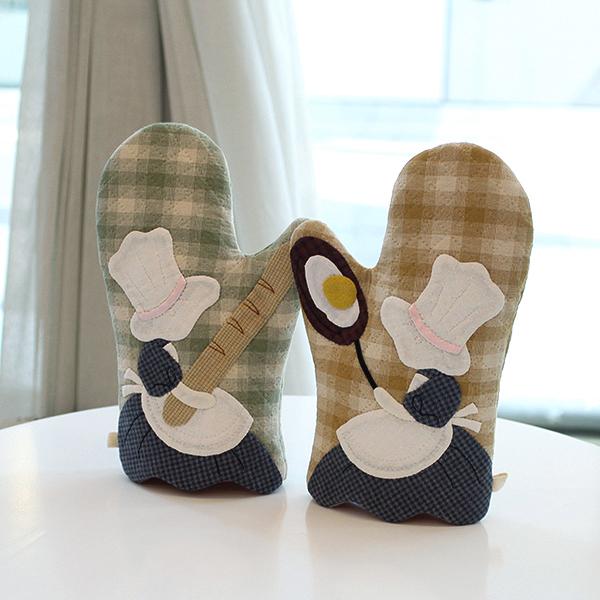 [바이핸즈] 퀼트패키지 소품 - 블라썸 보넷 주방장갑 세트