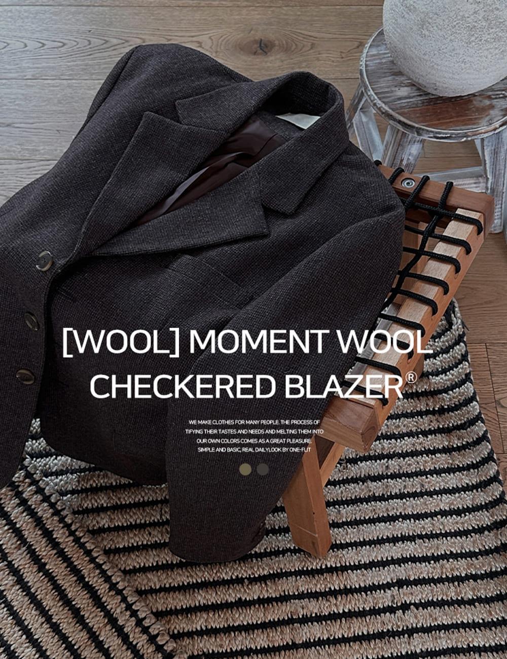 [WOOL] 모먼트 울 체크 블레이저(2color)