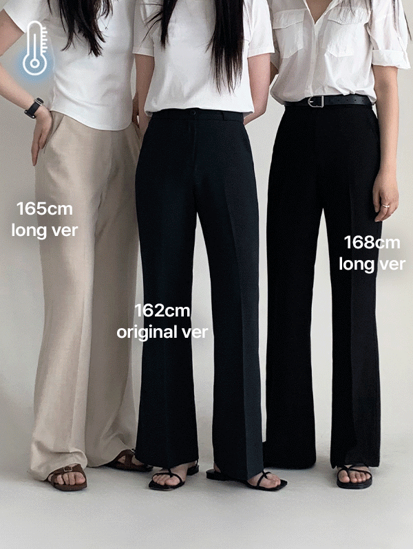 [🚚썸머세일+무료배송/여름출근룩] #SLOWMADE. 쿨썸머 세미부츠컷 찰랑슬랙스 (+롱ver) - 4 size