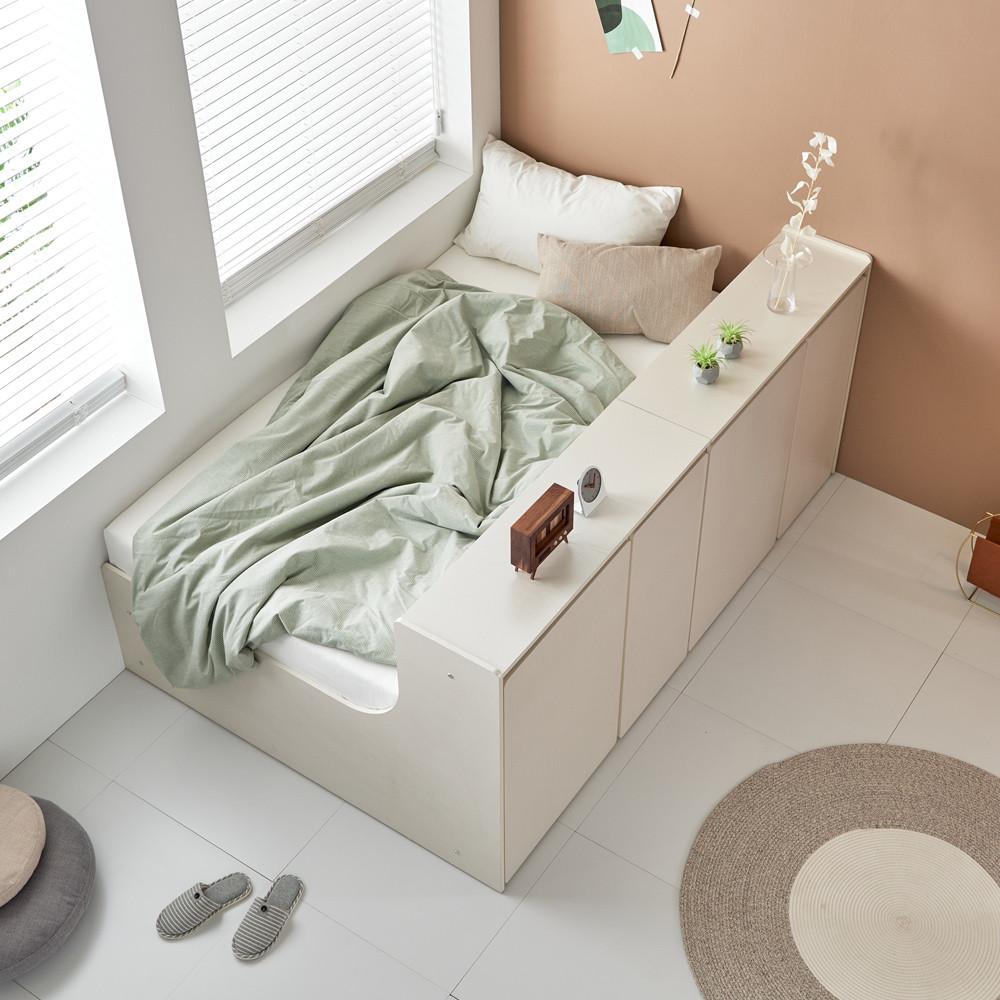 플라망 트와이스 수납침대 슈퍼싱글 데이베드 1인용 원룸 수납형 침대