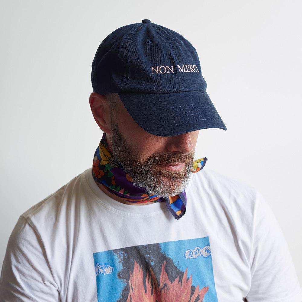 Casquette unisexe brodée Non Merci - Bleu Marine
