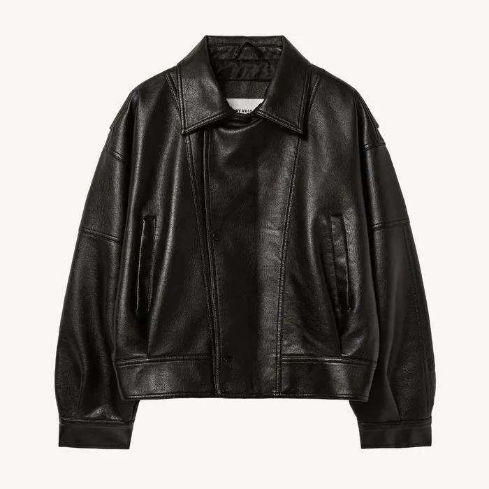 9206 워싱 레더 자켓 (BLACK)