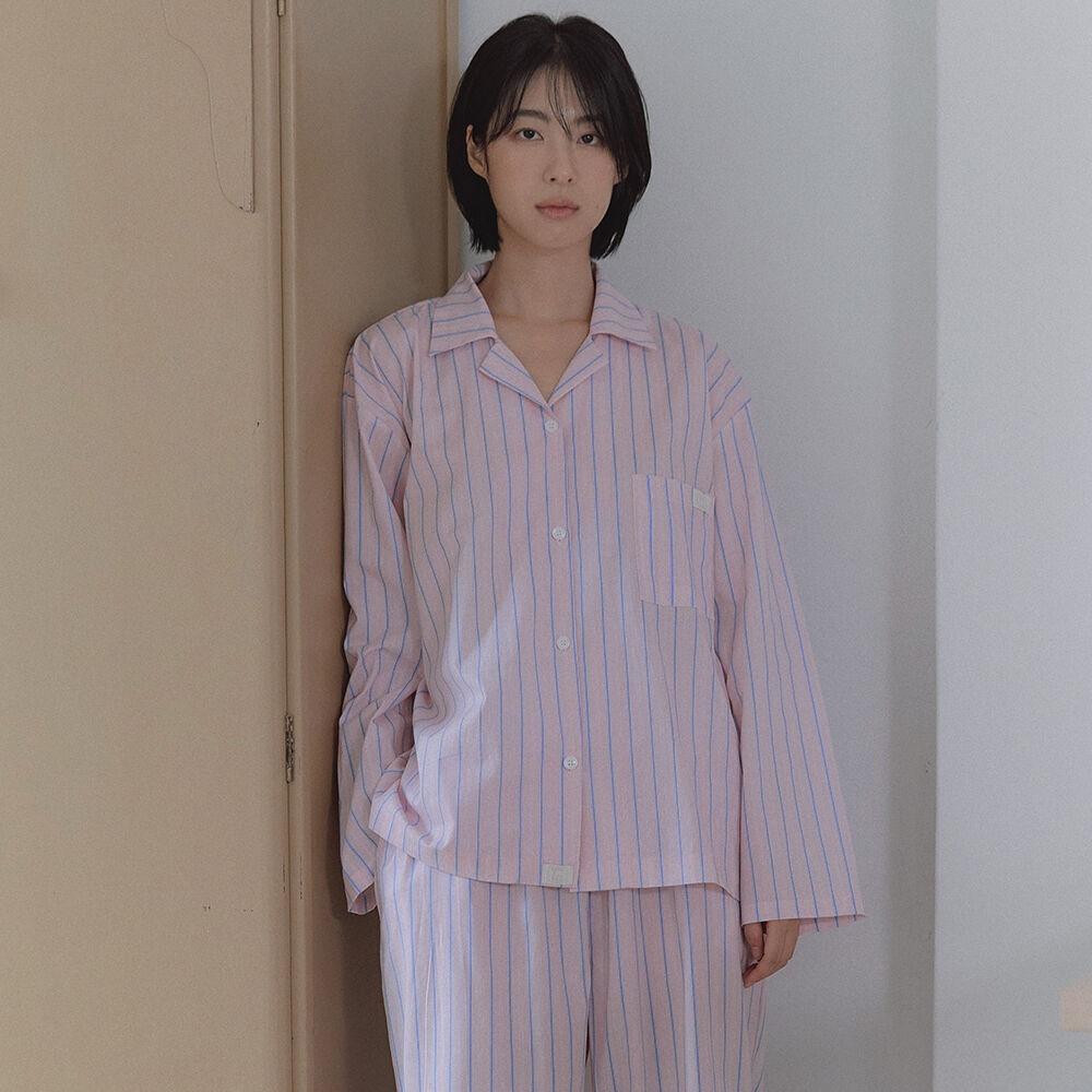 무이 스트라이프 파자마 세트 - 핑크 - Free