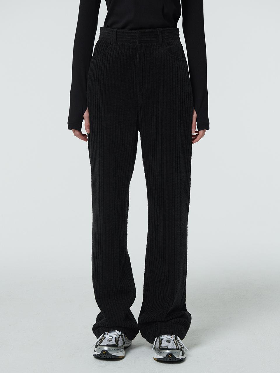 Heavy corduroy wide jean - Black