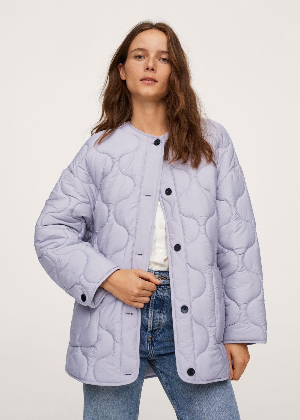 새틴 퀼티드 재킷