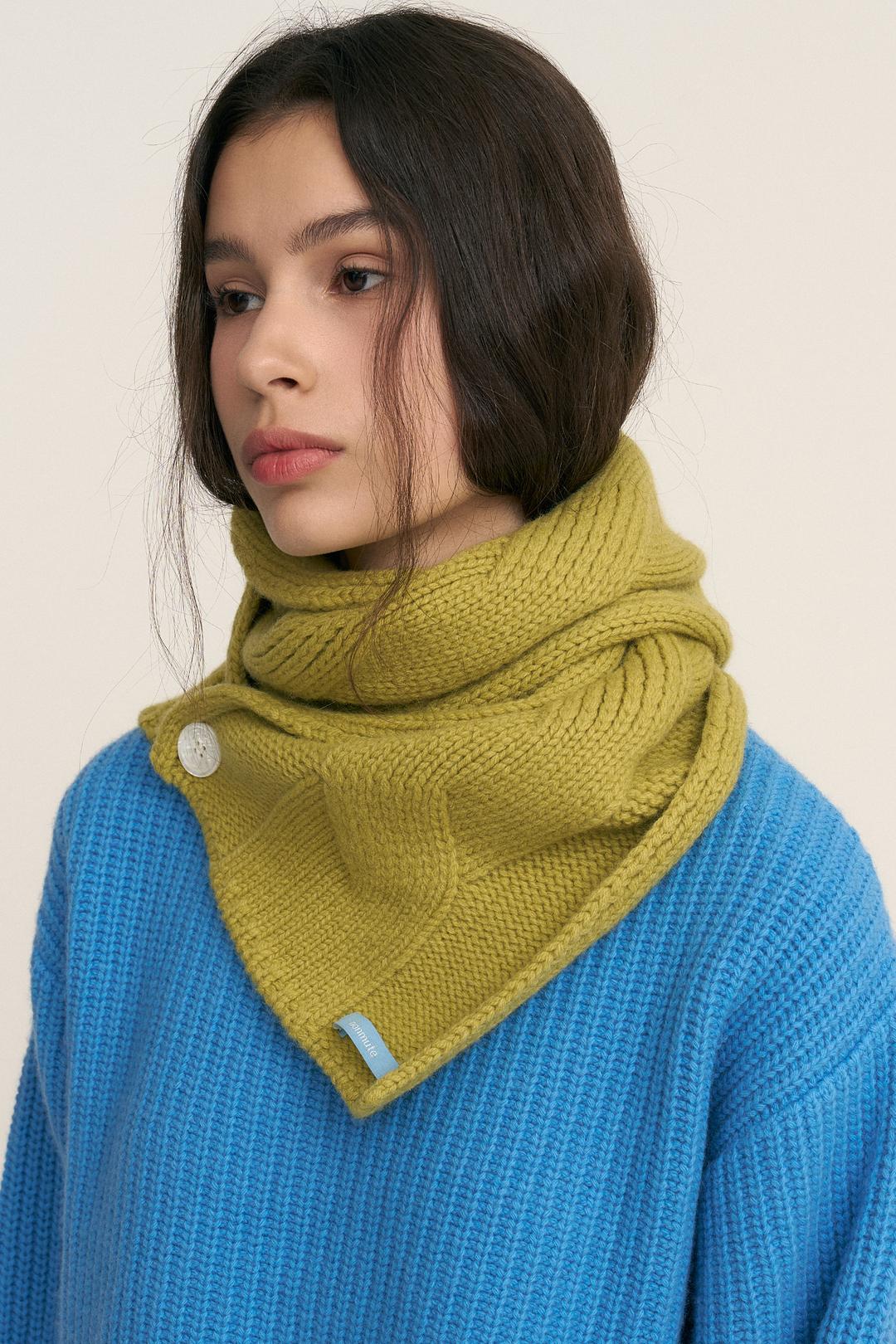 Twist Wool Muffler Olive