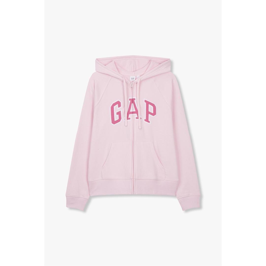 [GAP Adults] [여성] 로고 패치 래글런 후드 집업_핑크 5124127001