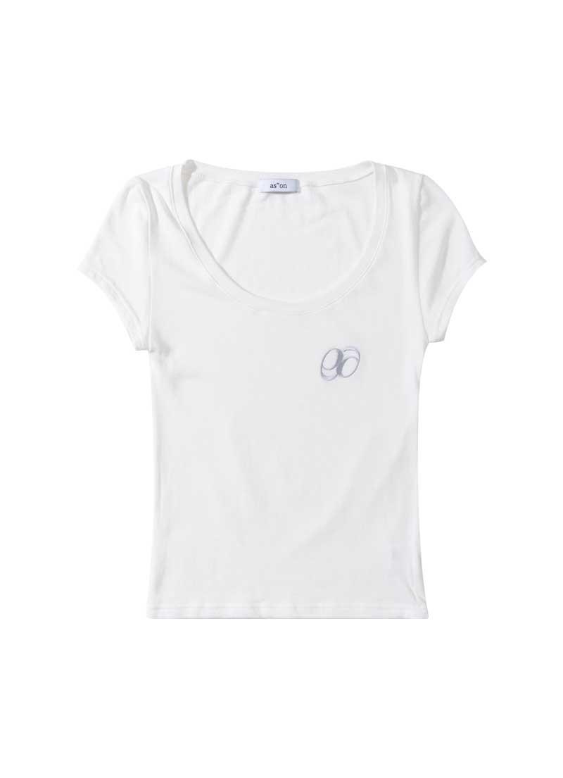 ROUND DEEP U NECK TEE / IVORY