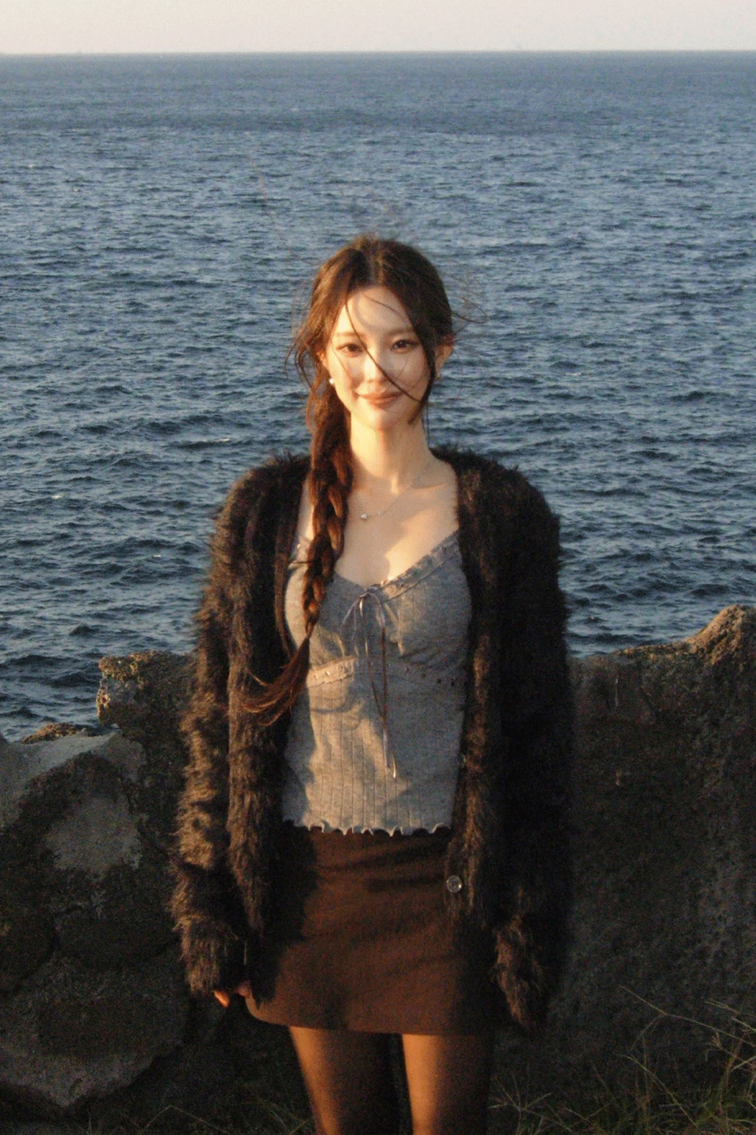 [SWEVENJ PICK*] 소프트 헤어리 퍼 가디건 - 3color