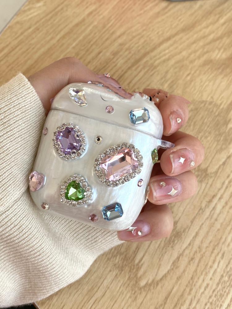 Cubic Pearl Airpod Case 큐빅 진주 에어팟케이스