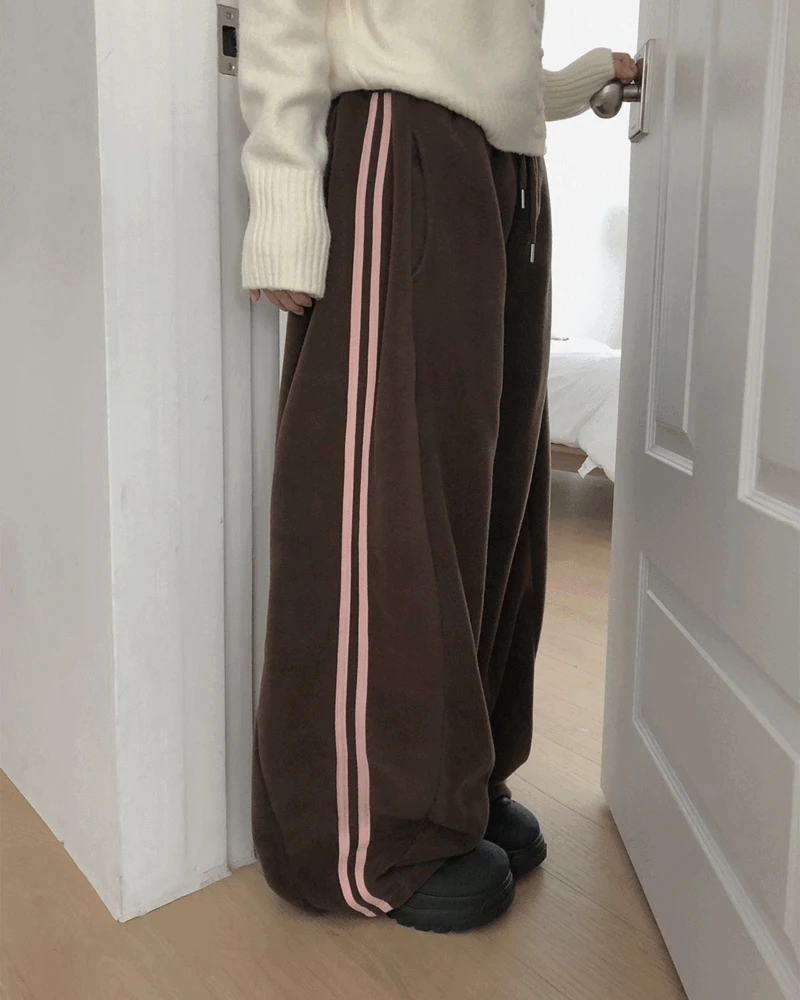 [부들폭닥💗/5color] 리모 후리스 트랙 와이드 팬츠