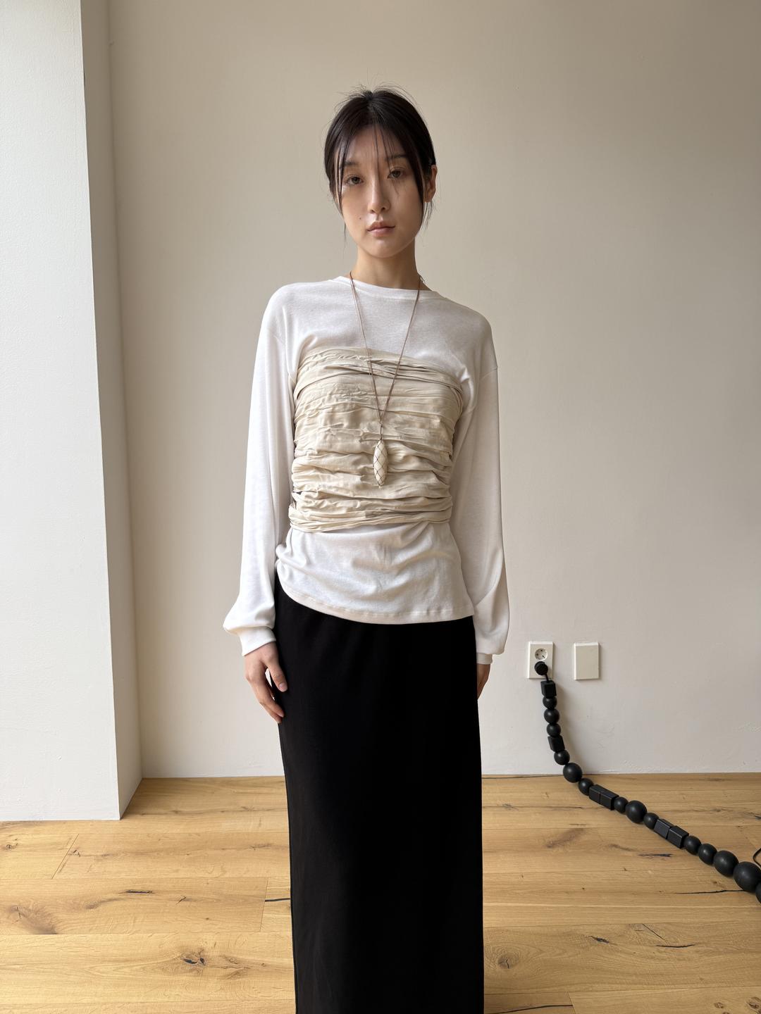 Crumple scarf (light beige)