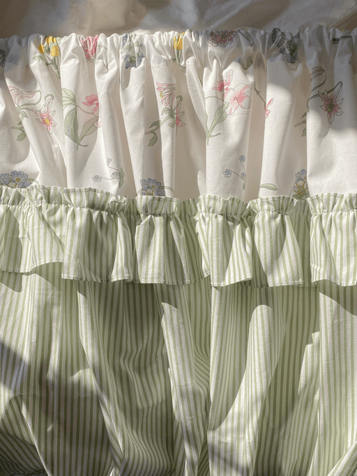 그린 스트라이프 플랜트 커튼