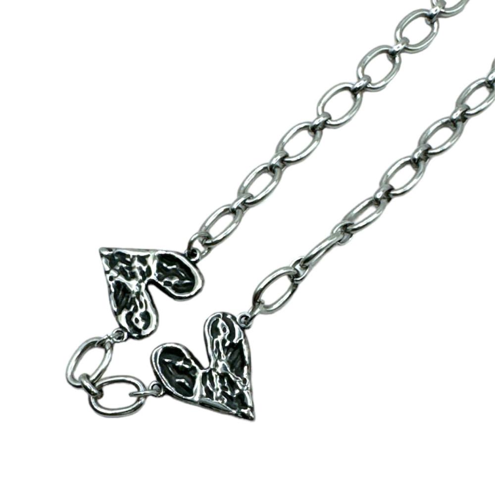 본아웃 빈티지 하트 빅 원 체인 둥글 고스 펑크 유니크 써지컬 목걸이