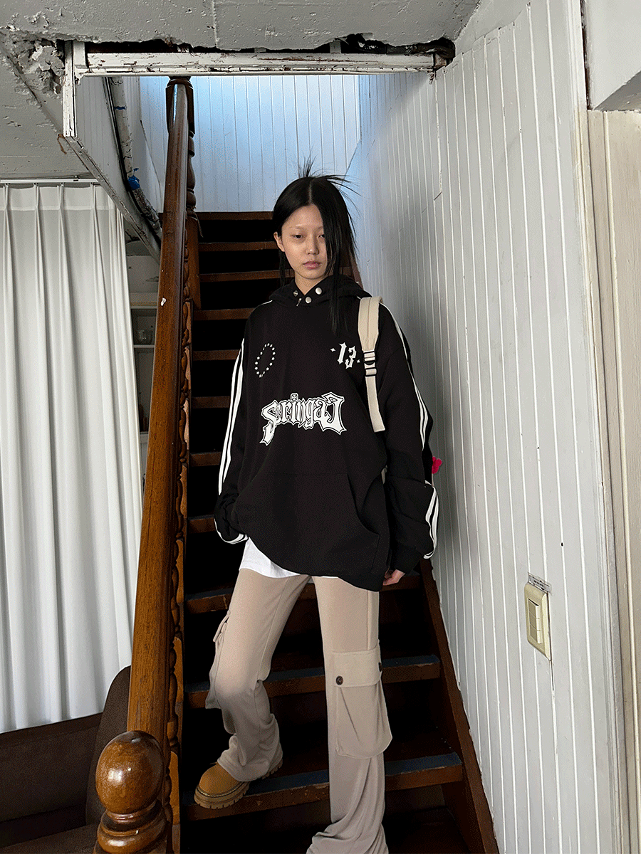 Gorpcore loose snap hoodie