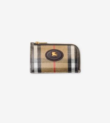 하이랜드 지퍼 카드 케이스 (샌드 베이지) - 여성 | 공식 Burberry®