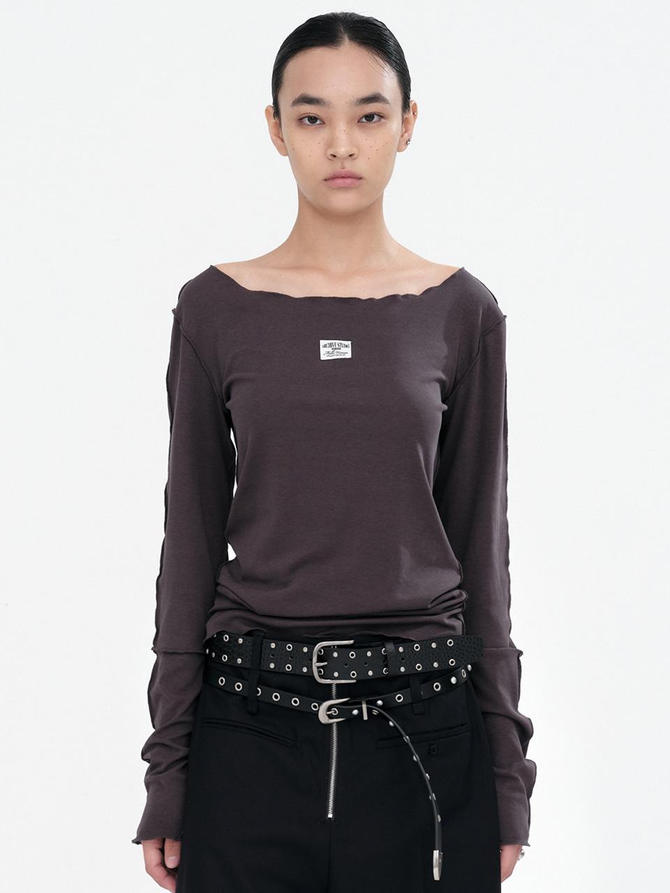 Fitted Long Sleeve Top [Charcoal]