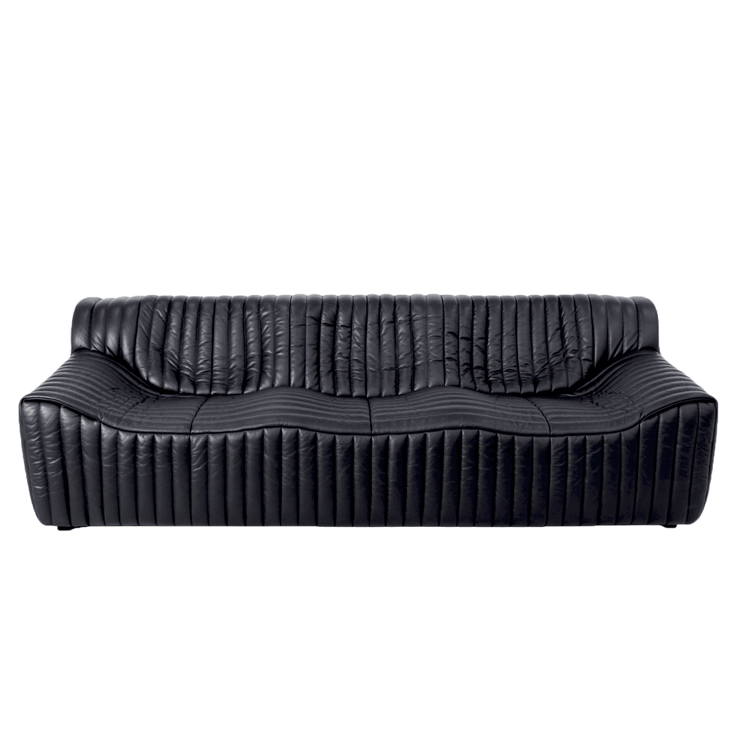 [2차 사전예약 프로모션]  FINMARK ®  978 sofa 핀마크  978 3인 소파 (2.3m)이탈리아 JBS사 빈티지 BLACK가죽