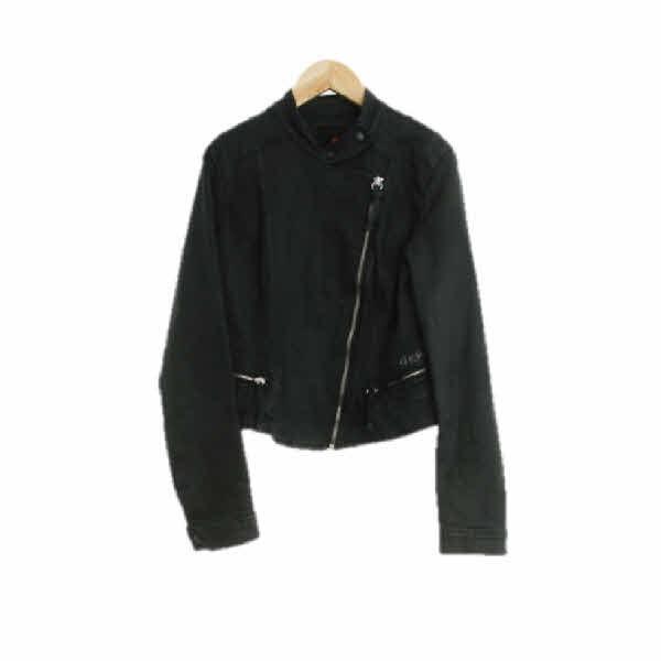 Guess 블랙 면혼방 라이더자켓