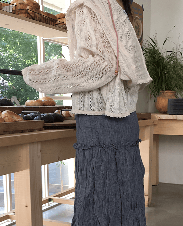 크로셰 후드 가디건 (2color)