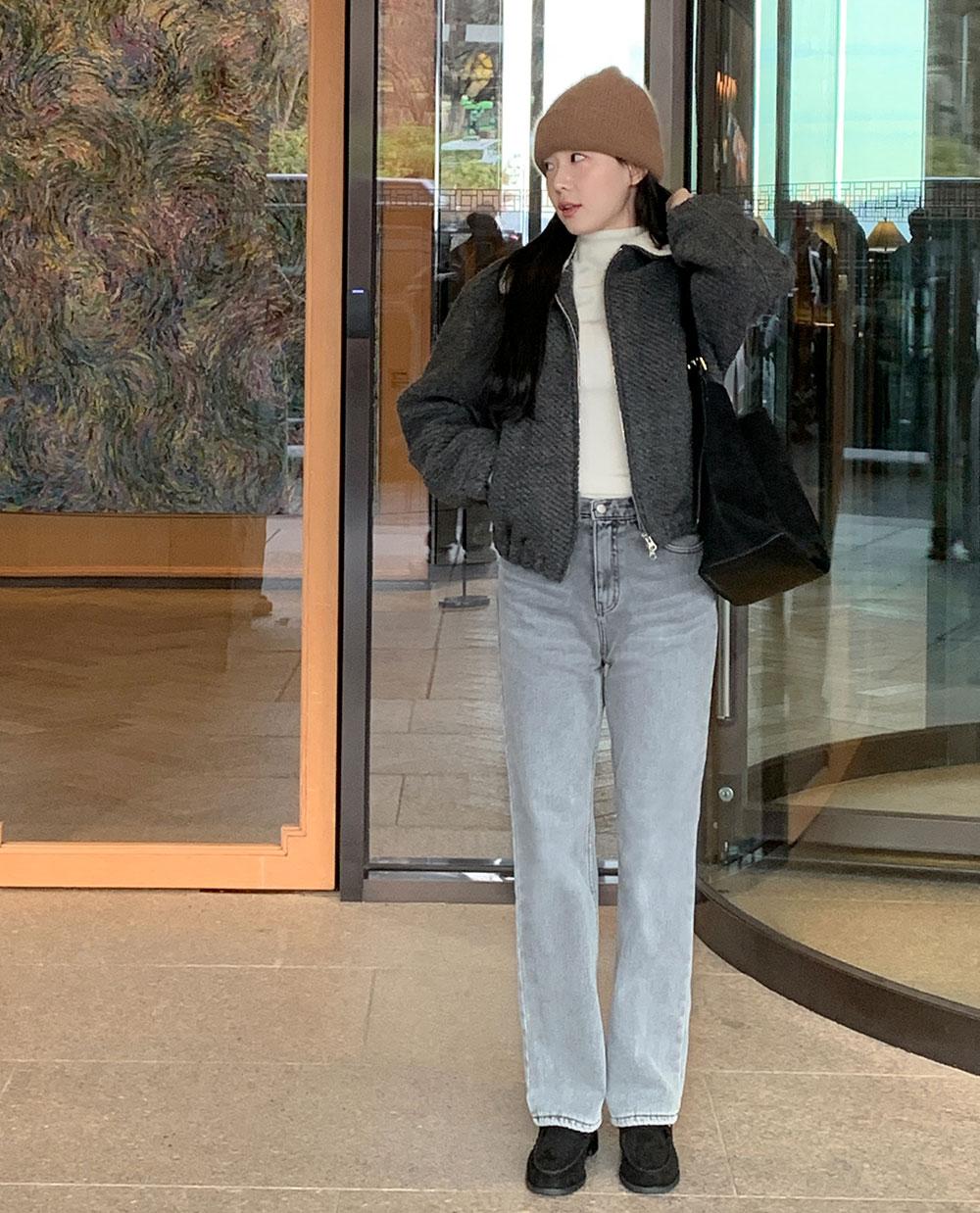 [CRKO] 모에브 벨벳 데님팬츠 (기모안감)