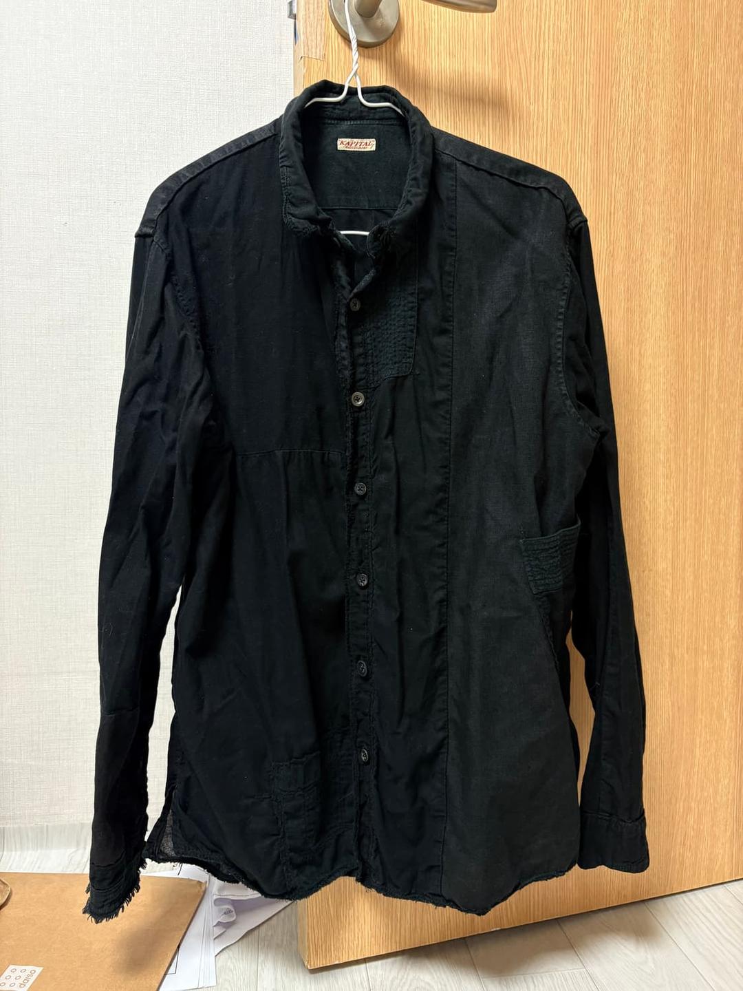 (100)(3)캐피탈 검정 리넨 셔츠 | 후루츠패밀리