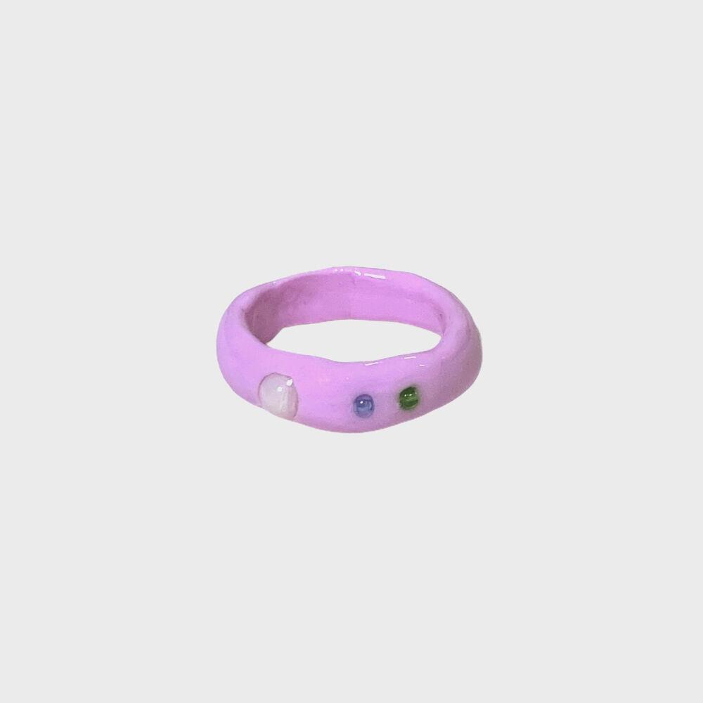 beads pink ring