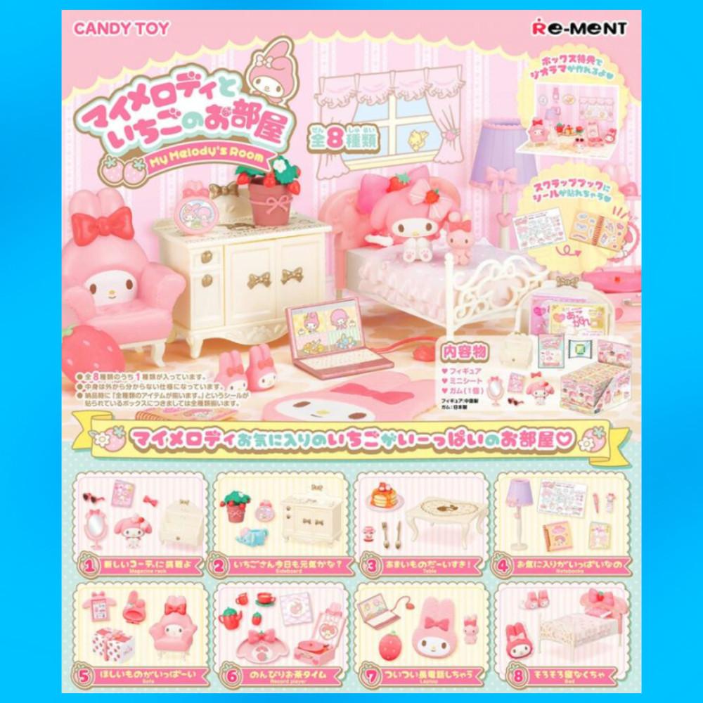 마이멜로디피규어 딸기의방 리멘트 8종 미니어쳐 랜덤 피규어 / 굿즈 산리오 리멘트