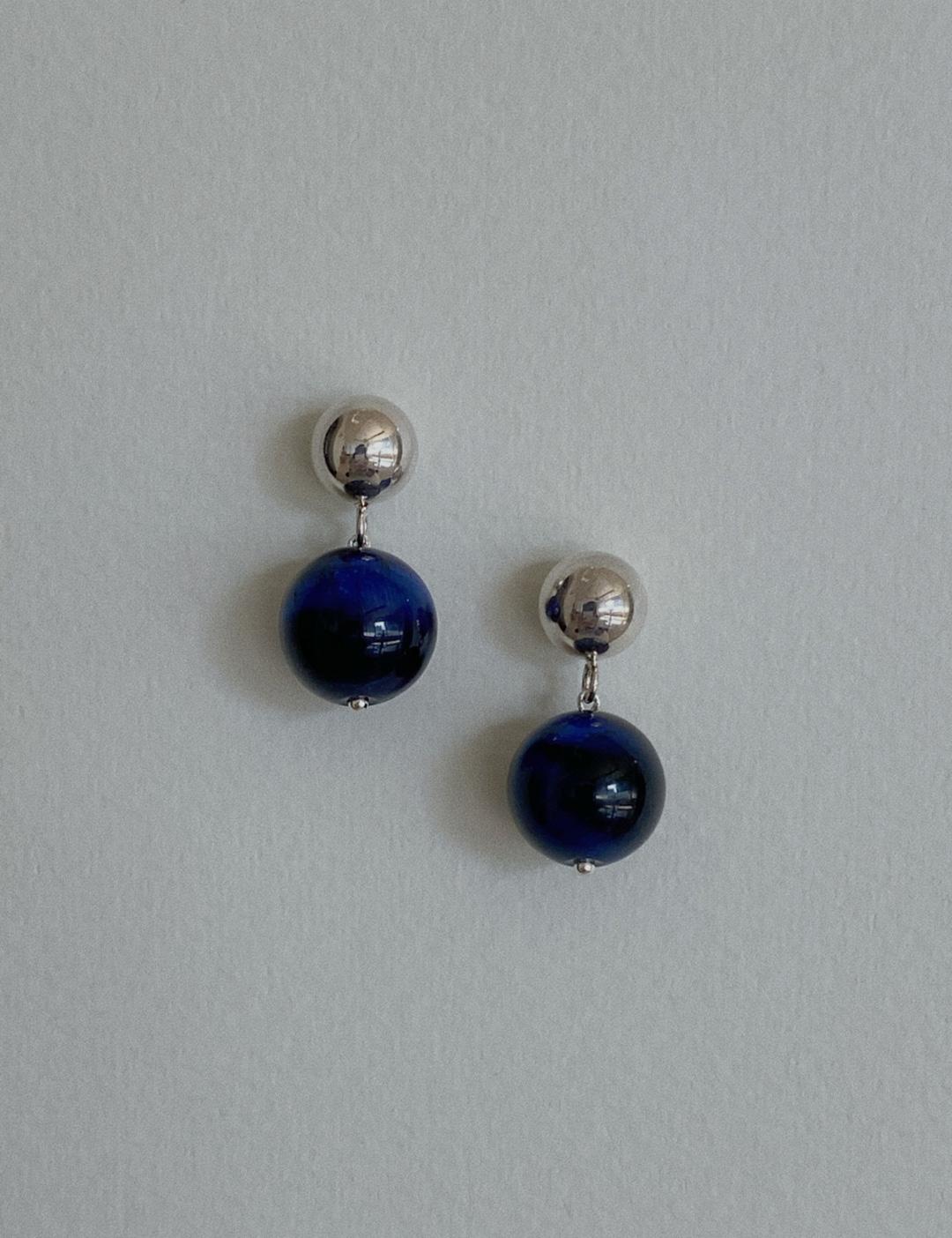 Ball Drop Earrings In Tiger Eye