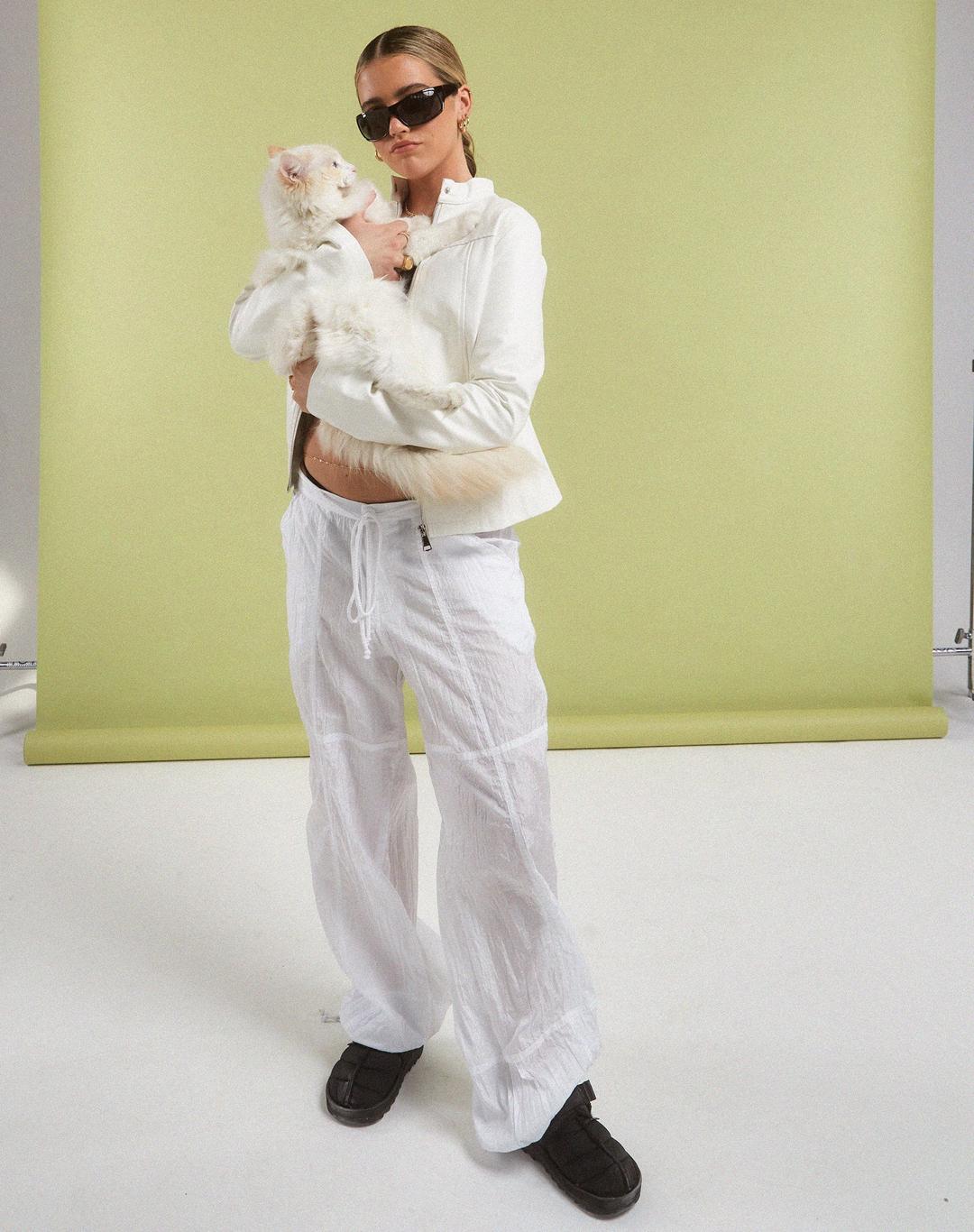 Motel x Olivia Neill Phil Trouser in Parachute Ivory - XS