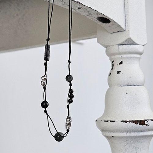 안도 [안도제작] enough gray stone necklace