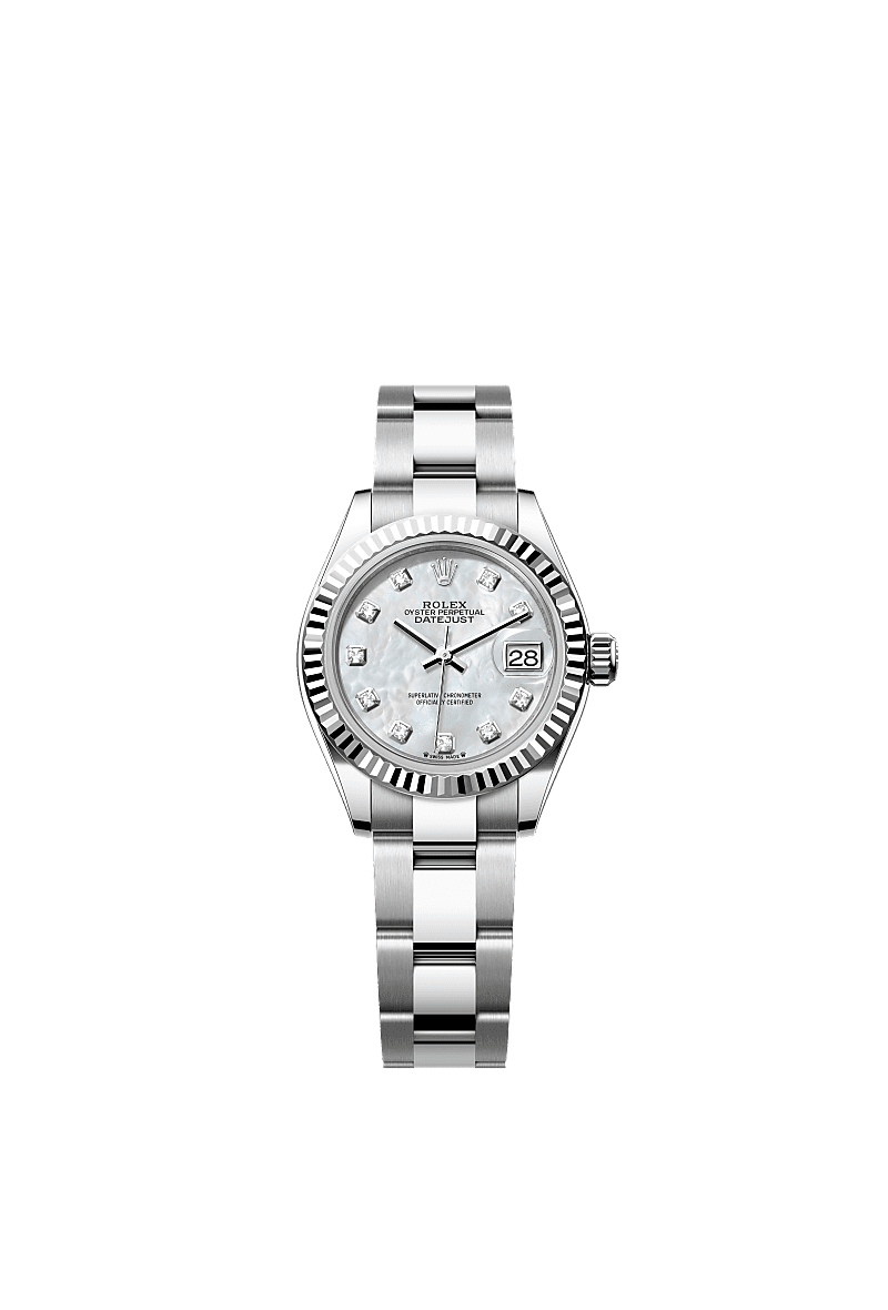 롤렉스 Lady-Datejust 시계: 오이스터스틸과 화이트 골드 - m279174-0010
