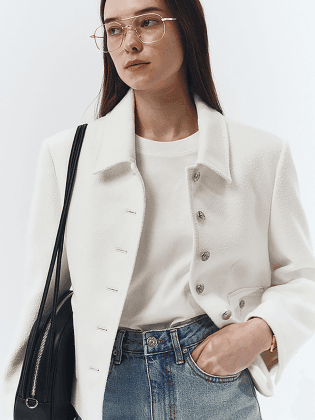 CLASSIC TWEED COLLAR JACKET SOFT CREAM_UDJA3A203WT