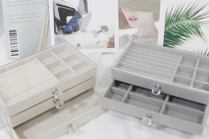 3단 아크릴 벨벳 서랍형 귀걸이 쥬얼리 목걸이 반지 악세서리 보관함