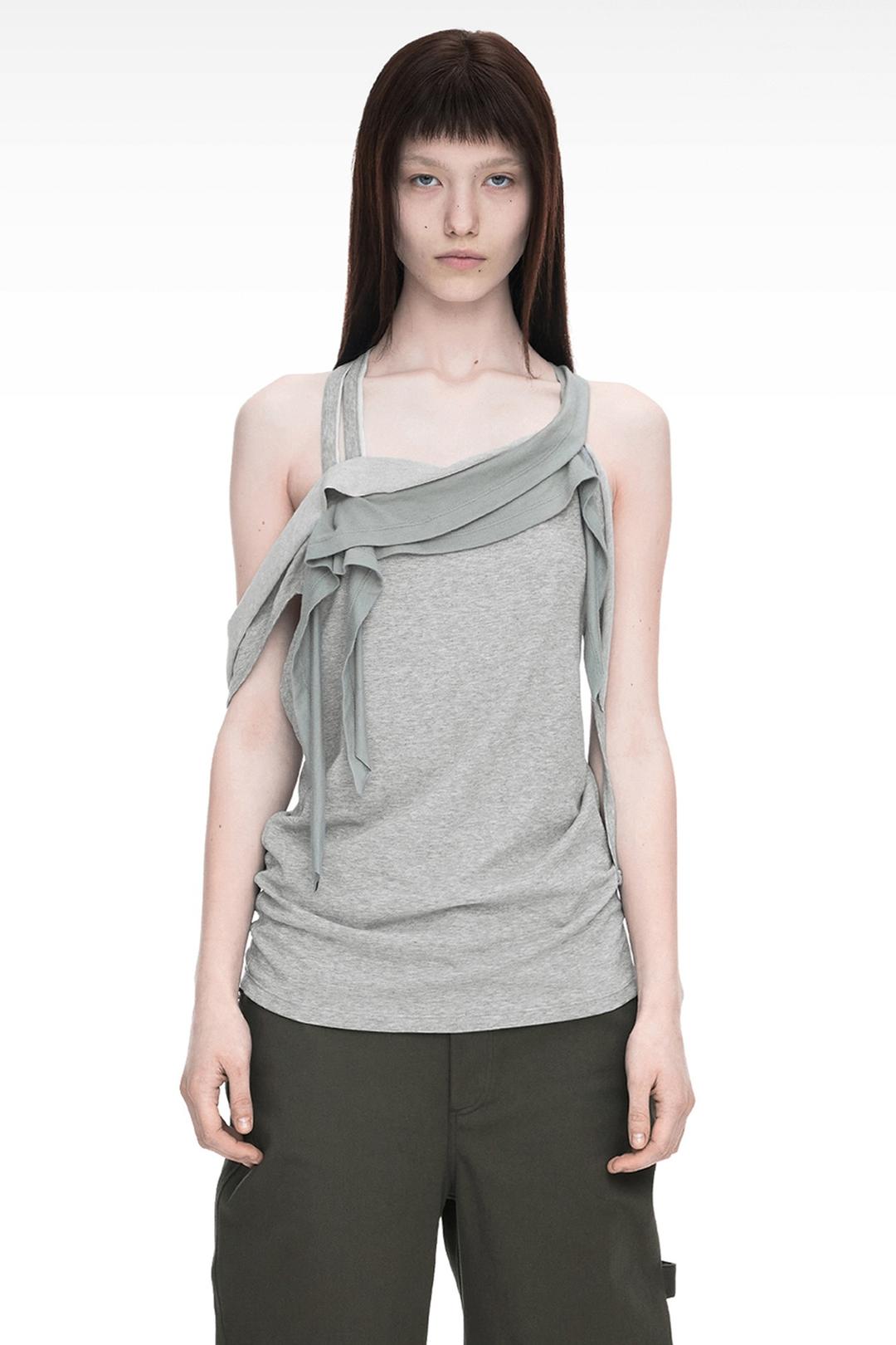 RAWCUT HALTER SLEEVELESS MELANGE GRAY