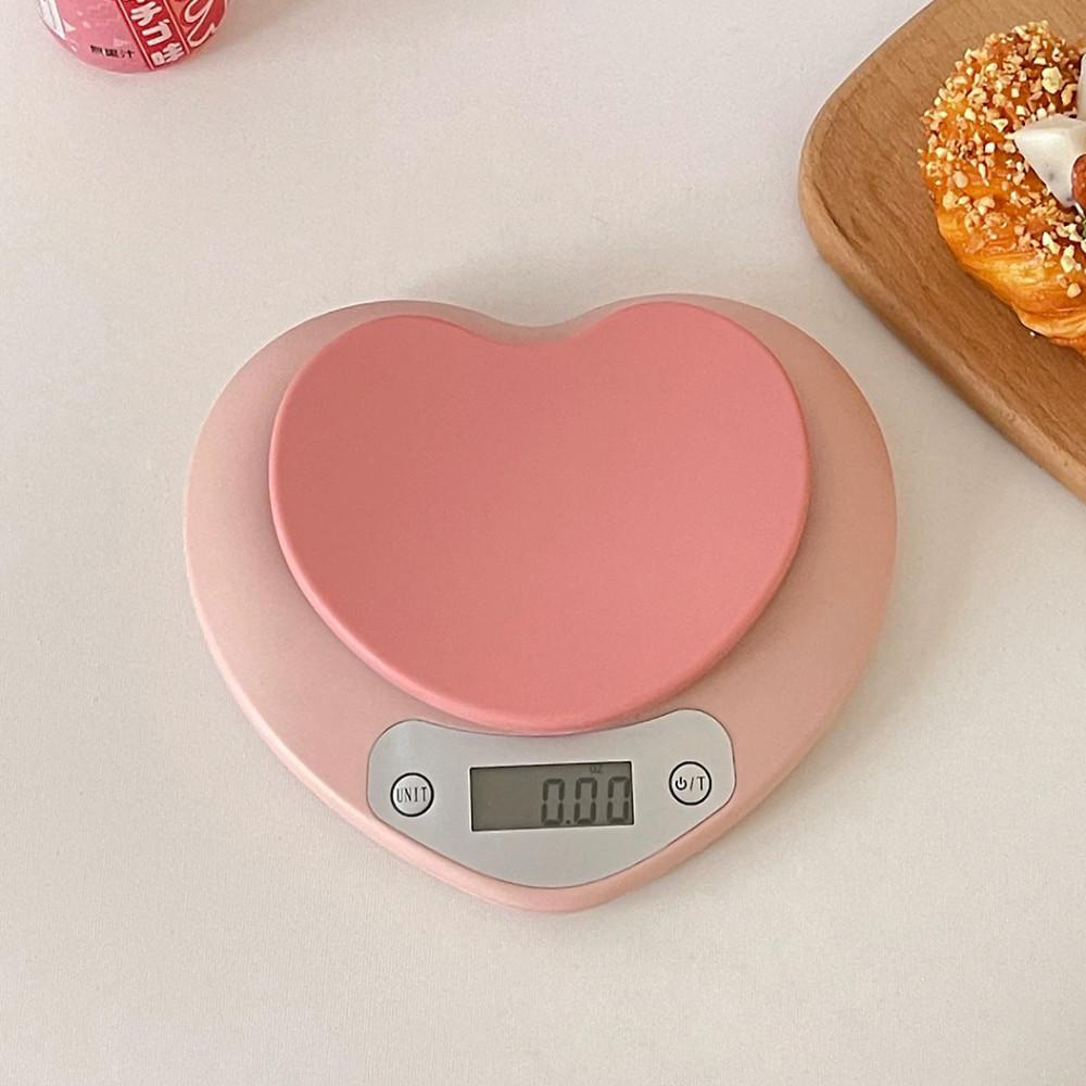 [모모피너츠] 하트 전자 계량 저울 5kg 주방 꾸미기 홈카페 집들이 선물