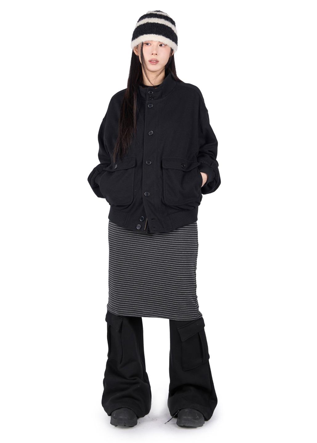 릿킴 STRIPE MIDI SKIRT