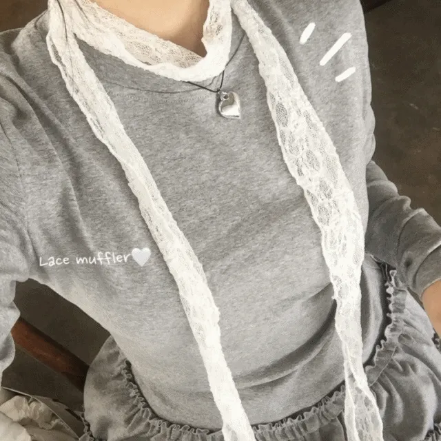 레이스 스카프 머플러 코디 아이템